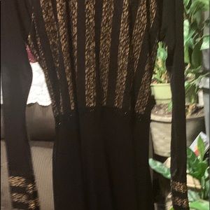 Stripe lions rat long beautiful black dress